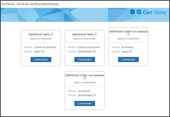 Achat de certificat électronique