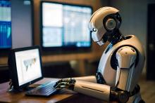 Robot devant pc