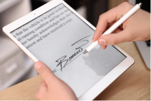 signature sur tablette