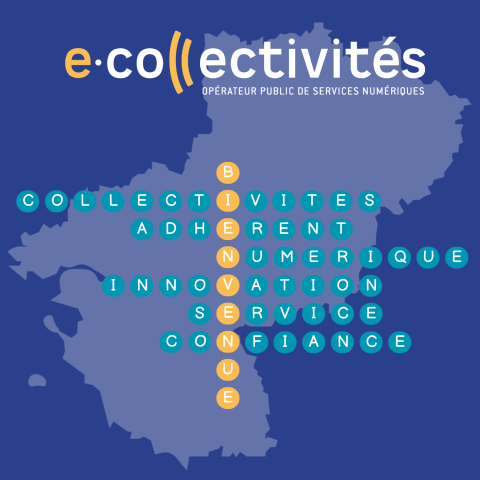 nuage de mot et logo e-Collectivités